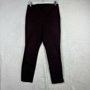 Old Navy Side Zip Ankle Pants Womens Size 6 Red Wine Burgundy Stretch Twill